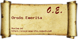 Orsós Emerita névjegykártya